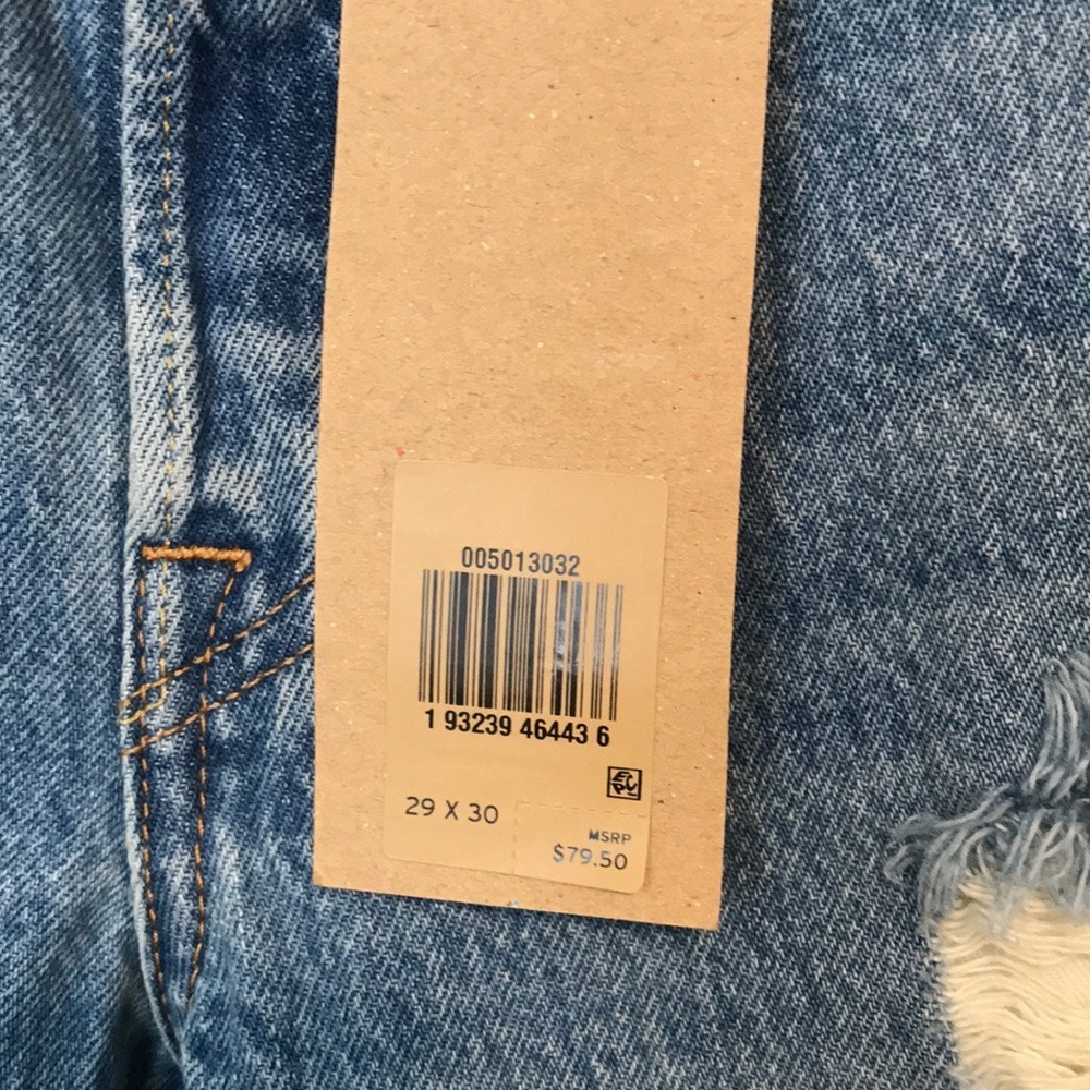 Levi's Men's 29x30 501 Original‎ Jeans Blue Distressed Ripped Straight NEW - Picture 6 of 12